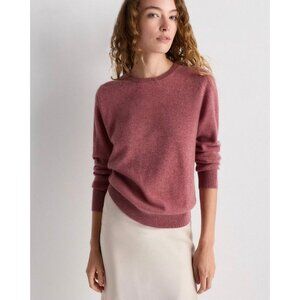 Quince Mongolian Cashmere Crewneck Heather Shaded Rose Pink - MEDIUM